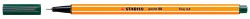 Ручка капиллярная Stabilo POINT (88/63) 0.4мм т.зеленые чернила коробка