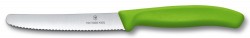 Нож кухонный Victorinox Swiss Classic (6.7836.F4B) стальной для овощей лезв.110мм серрейт. заточка зеленый блистер