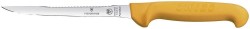 Нож кухонный Victorinox Swibo (5.8448.16) стальной филейный лезв.160мм прямая заточка желтый