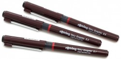 Набор ручек капиллярных Rotring TIKKY GRAPHIC (1904780) :3 ручки: 0.1/0.3/0.5мм черные чернила