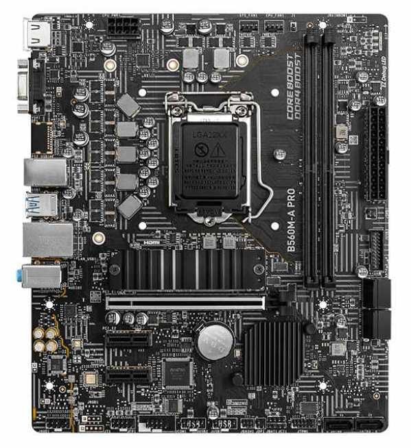 Материнская плата MSI B560M-A PRO Soc-1200 Intel B560 2xDDR4 mATX AC`97 8ch(7.1) 2.5Gg+VGA+HDMI