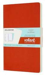 Блокнот Moleskine VOLANT QP723F16B24 Large 130х210мм 96стр. нелинованный мягкая обложка оранжевый/голубой (2шт)