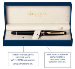 Ручка перьевая Waterman Hemisphere (S0920710) Matte Black GT F перо сталь нержавеющая/позолота 23К подар.кор.