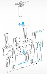 Кронштейн для телевизора Holder PR-102-W белый 32"-65" макс.90кг потолочный фиксированный