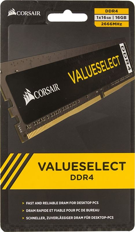 Память DDR4 16Gb 2666MHz Corsair CMV16GX4M1A2666C18 RTL PC4-19200 CL18 DIMM 288-pin 1.2В