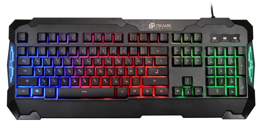 Клавиатура Оклик 721G SHERIFF черный USB Multimedia for gamer LED