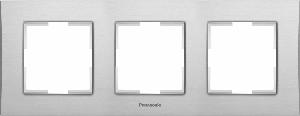Рамка Panasonic Karre Plus WKTF08033AS-RU 3x горизонтальный монтаж металл серебро (упак.:1шт)