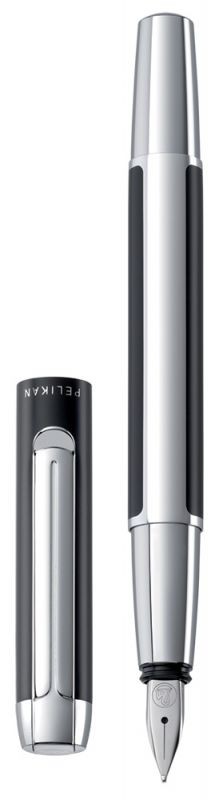 Ручка перьевая Pelikan Elegance Pura P40 (PL904896) черный/серебристый EF перо сталь нержавеющая подар.кор.