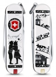 Нож перочинный Victorinox Classic Alps Love (0.6223.L1801) 58мм 7функций белый