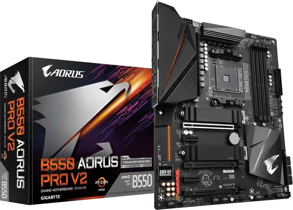 Материнская плата Gigabyte B550 AORUS PRO V2 Soc-AM4 AMD B550 4xDDR4 ATX AC`97 8ch(7.1) 2.5Gg RAID+HDMI