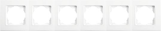 Рамка Panasonic Linnera S 91480006-RU 6x горизонтальный монтаж пластик белый (упак.:1шт)