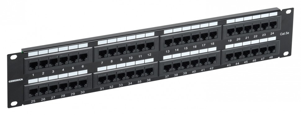 Патч-панель ITK PP48-2UC5EU-K05-G 19" 2U 48xRJ45 кат.5e UTP