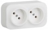 Блок силовая (2 розетки) Legrand Quteo (782212) откр. IP20 белый