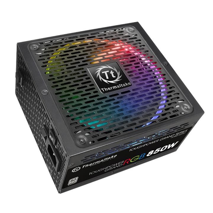 Блок питания Thermaltake ATX 850W Toughpower RGB 80+ platinum 24+2x(4+4) pin APFC 140mm fan color LED 12xSATA Cab Manag RTL