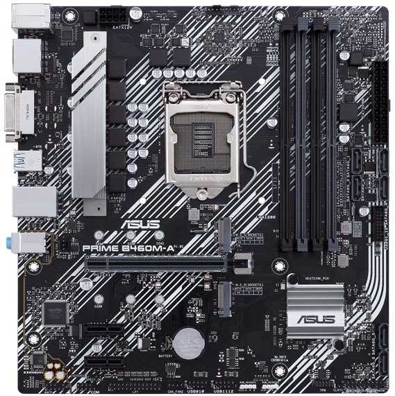 Материнская плата Asus PRIME B460M-A Soc-1200 Intel B460 4xDDR4 mATX AC`97 8ch(7.1) GbLAN RAID+DVI+HDMI+DP