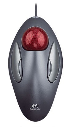Трекбол Logitech Marble серый/серебристый/красный USB (4but)