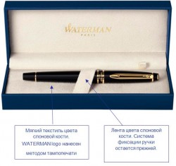 Ручка шариковая Waterman Carene (S0700380) Black GT M синие чернила подар.кор.