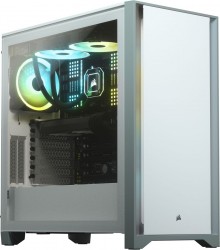 Корпус Corsair 4000D Tempered Glass белый без БП ATX 4x120mm 4x140mm 1xUSB3.0 audio bott PSU