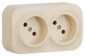 Блок силовая (2 розетки) Legrand Quteo (782242) IP20 слоновая кость