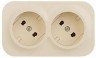 Блок силовая (2 розетки) Legrand Quteo (782242) IP20 слоновая кость