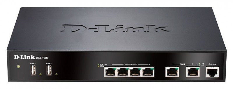 Роутер D-Link DSR-1000 10/100/1000BASE-TX черный