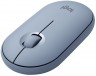 Мышь Logitech Pebble M350 синий оптическая (1000dpi) silent беспроводная BT/Radio USB для ноутбука (2but)
