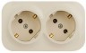 Блок силовая (2 розетки) Legrand Quteo (782243) откр. зазем. IP20 слоновая кость