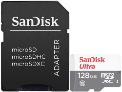 Флеш карта microSDXC 128Gb Class10 Sandisk SDSQUNR-128G-GN6TA Ultra Light + adapter