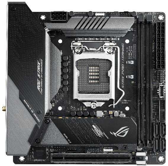 Материнская плата Asus ROG STRIX Z490-I GAMING Soc-1200 Intel Z490 2xDDR4 mini-ITX AC`97 8ch(7.1) 2.5Gg RAID+HDMI+DP