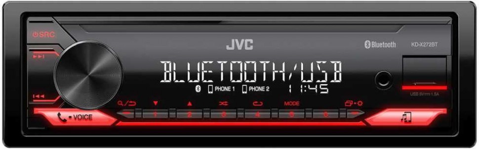 Автомагнитола JVC KD-X272BT 1DIN 4x50Вт