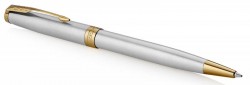 Ручка шариковая Parker Sonnet Core K527 (1931507) Stainless Steel GT M черные чернила подар.кор.