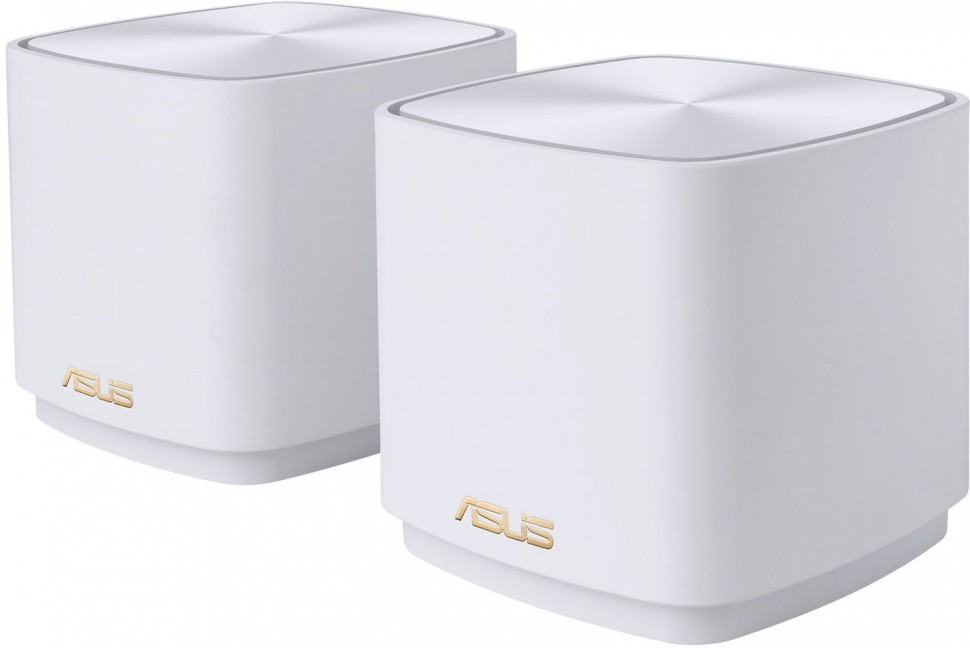 Бесшовный Mesh роутер Asus ZenWiFi AX MINI (XD4 (W-2-PK)) AX1800 10/100/1000BASE-TX белый (упак.:2шт)