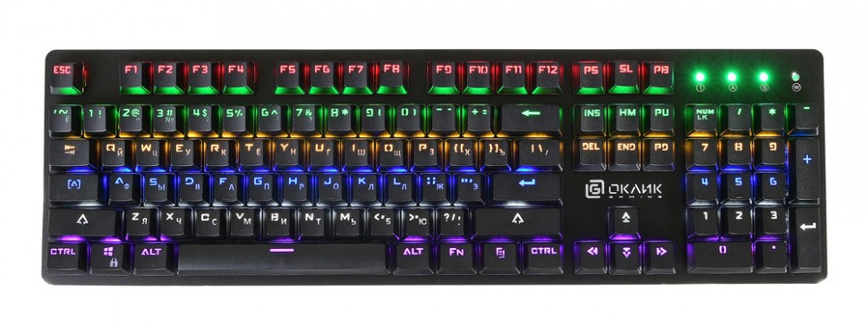 Клавиатура Оклик 990G RAGE механическая черный USB Multimedia for gamer LED