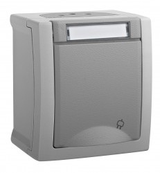 Розетка силовая Panasonic Pacific (WPTC42122GR-RU) откр. зазем. IP54 серый (упак.:1шт)