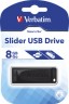 Флеш Диск Verbatim 8Gb Slider 98695 USB2.0 черный