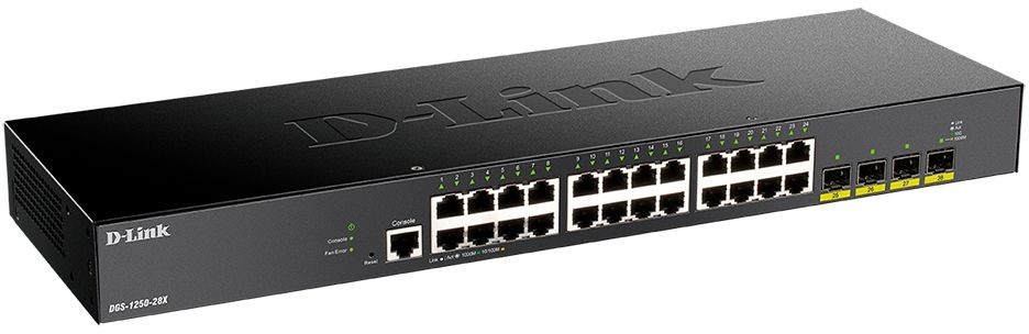 Коммутатор D-Link DGS-1250-28X/A1A 24G 4SFP+ настраиваемый