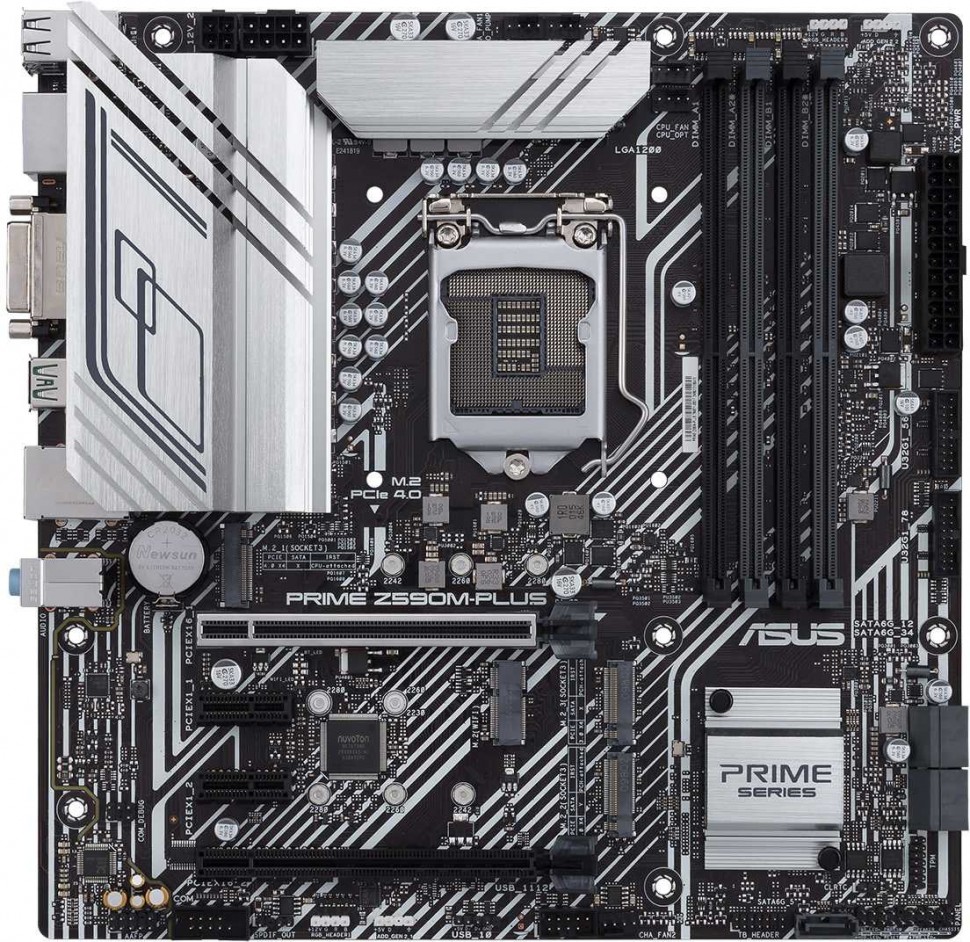 Материнская плата Asus PRIME Z590M-PLUS Soc-1200 Intel Z590 4xDDR4 mATX AC`97 8ch(7.1) GbLAN RAID+DVI+HDMI+DP