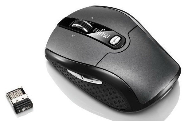 Мышь Fujitsu WI610 черный лазерная (2000dpi) беспроводная USB