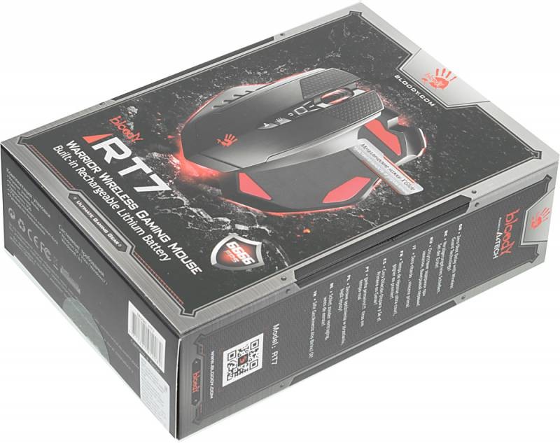 Мышь A4Tech Bloody Warrior RT7/RT70 черный оптическая (4000dpi) беспроводная USB3.0 (9but)