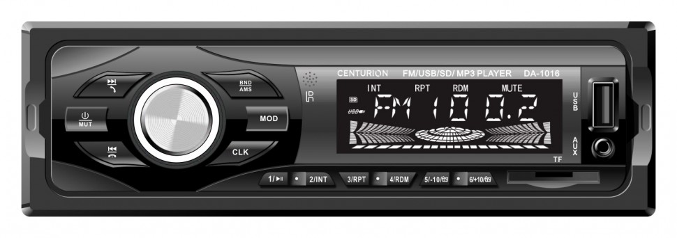 Автомагнитола Centurion DA-1016 1DIN 4x50Вт (в комплекте:Bluetooth/2xUSB)