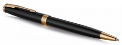 Ручка шариковая Parker Sonnet Core K530 (1931497) LaqBlack GT M черные чернила подар.кор.