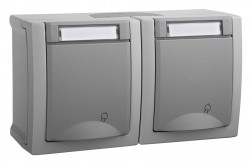 Розетка силовая Panasonic Pacific (WPTC48002GR-RU) откр. зазем. штор. IP54 серый (упак.:1шт)