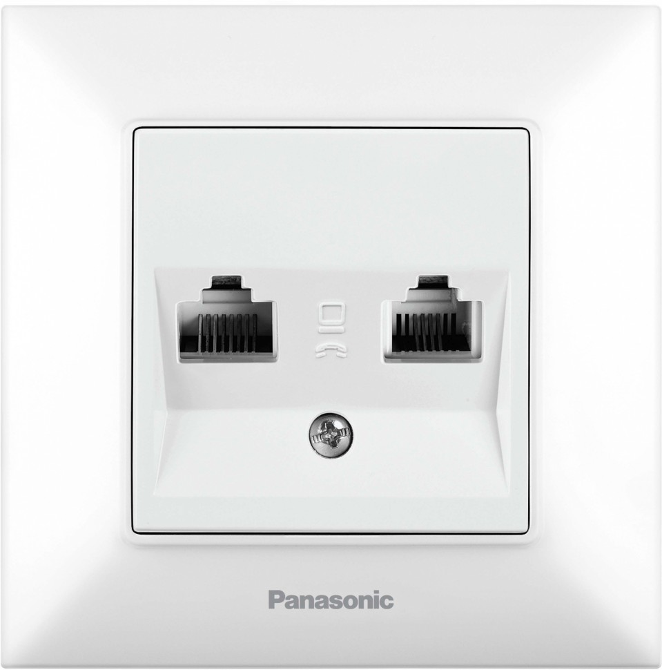 Розетка компьютерная/телефонная Panasonic Arkedia Slim (WNTC04082WH-RU) скрыт. IP20 белый (упак.:1шт)