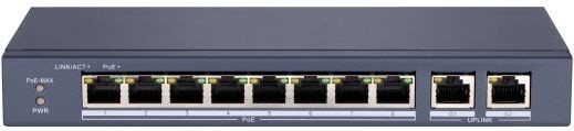Коммутатор Hikvision HiWatch DS-S1008P 8x100Mb 2G 8PoE+ 60W неуправляемый