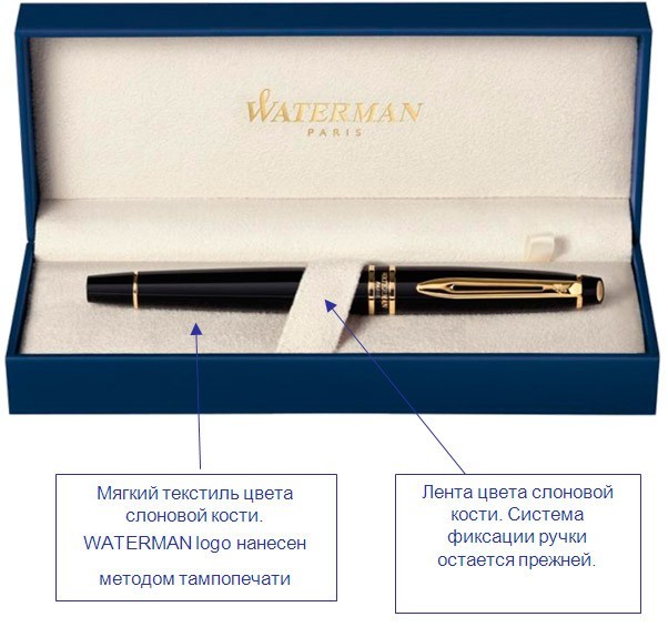 Ручка шариковая Waterman Exception Slim (S0636960) Black GT M синие чернила подар.кор.