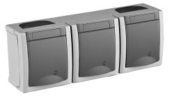 Розетка силовая Panasonic Pacific (WPTC48402GR-RU) откр. зазем. штор. IP54 серый (упак.:1шт)
