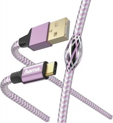 Кабель Hama 00187203 USB (m)-USB Type-C (m) 1.5м фиолетовый