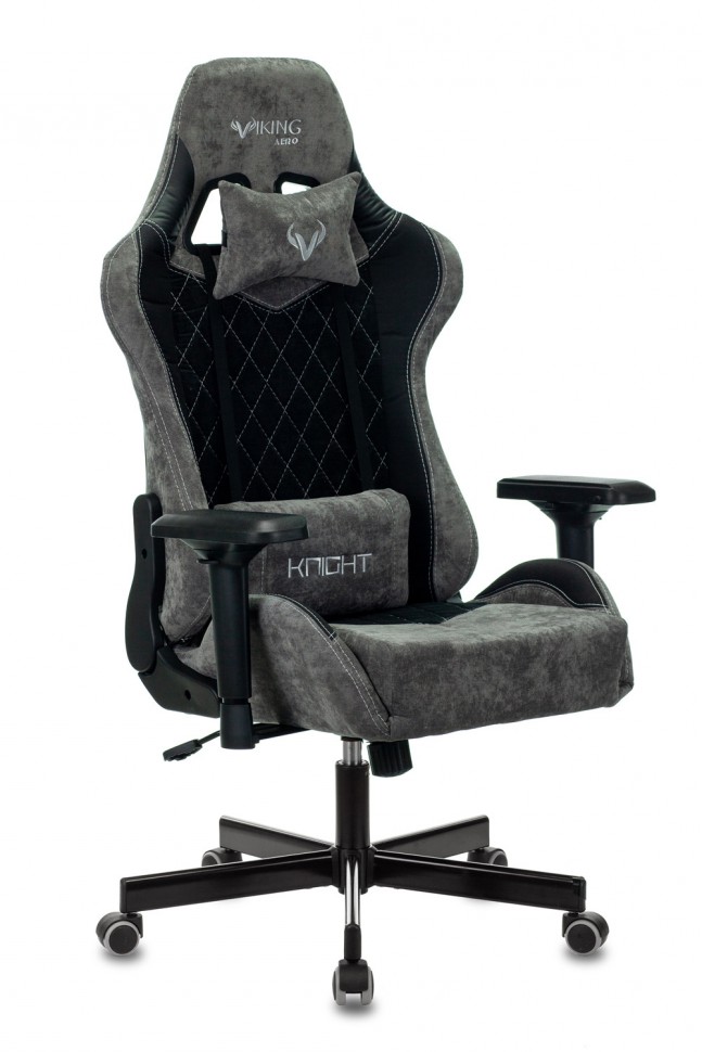 Кресло игровое Zombie VIKING 7 KNIGHT Fabric черный текстиль/эко.кожа с подголов. крестовина металл