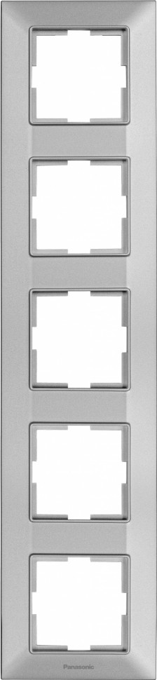 Рамка Panasonic Arkedia Slim WNTF08152SL-RU 5x вертикальный монтаж пластик серебро (упак.:1шт)
