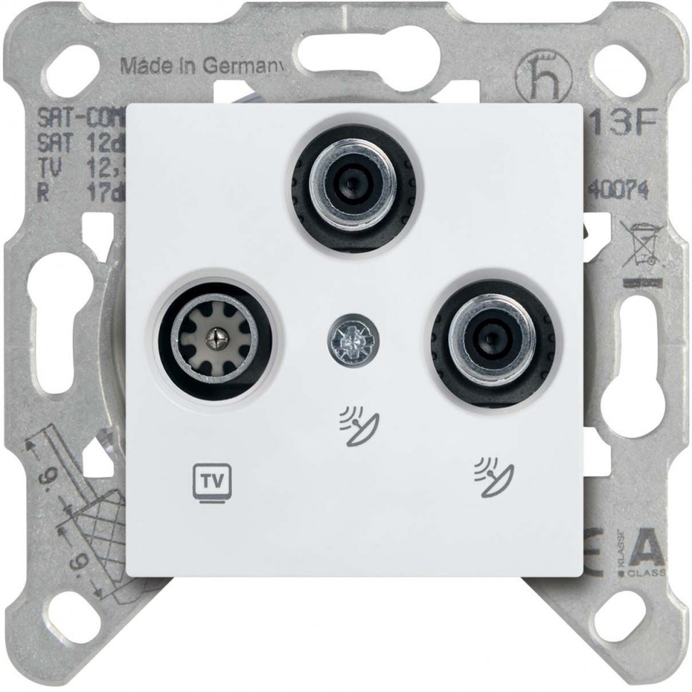 Розетка телевизионная Panasonic Karre Plus & Arkedia Slim (WKTT04662WH-RU) скрыт. IP20 белый (упак.:1шт)